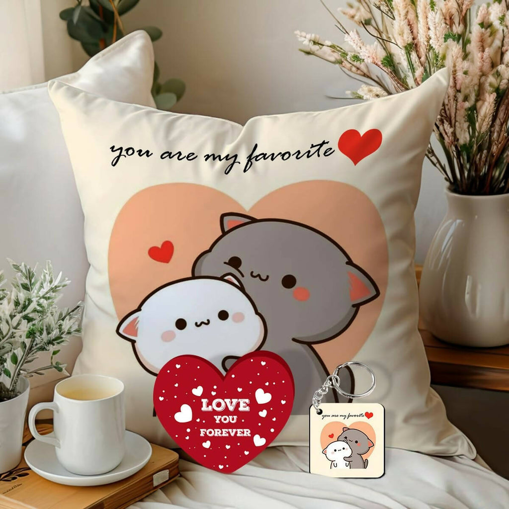 Skytrends Peach And Goma Mochi Cat Pillow Cushion | Grocsy