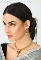 Mominos Fashion Johar Kamal Gold-Polished Brass Finish Stone Choker For Women (Golden) | Grocsy