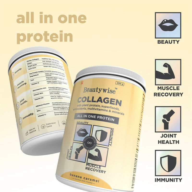 Beautywise All In One Collagen Proteins - Banana Caramel | Grocsy