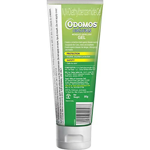 Odomos Naturals Mosquito Repellent Gel, Protection from Mosquitoes, 8 Hours Protection in Single Application | Grocsy