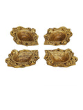 eCraftIndia 4 Pieces Beige Ethnic Design Diyas | Grocsy