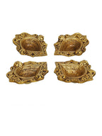eCraftIndia 4 Pieces Beige Ethnic Design Diyas | Grocsy