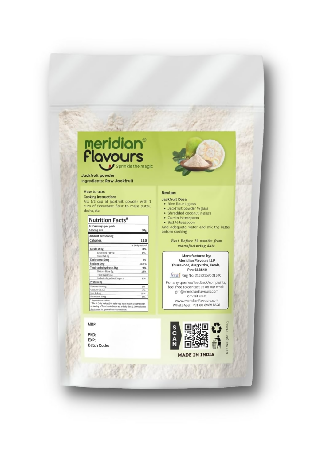 Meridian Flavours Natural JackFruit Powder | Grocsy