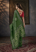 Joban Fashion Mustard Dola Silk Foil Print Zari Border Work Saree | Grocsy