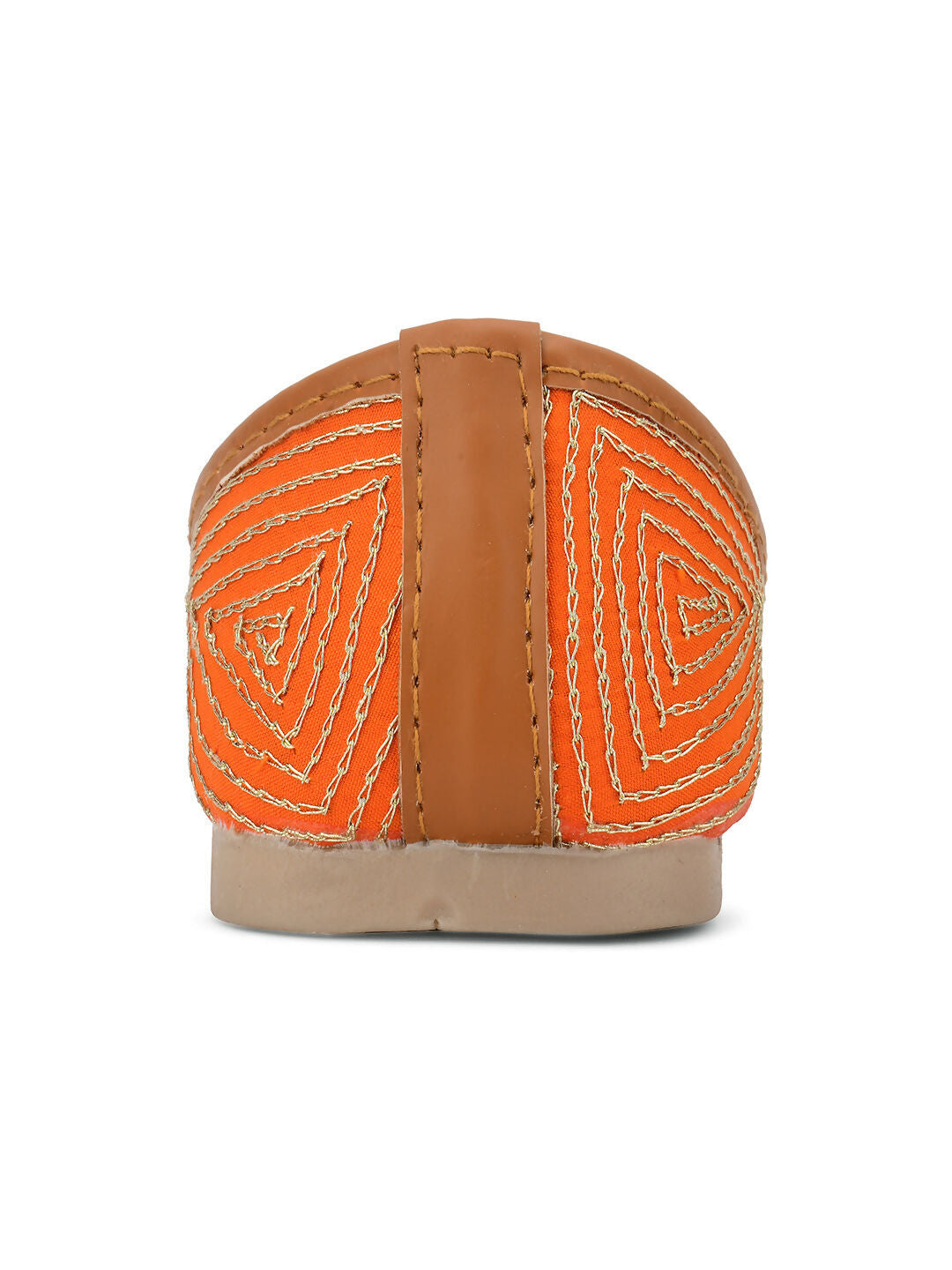 Desi Colour Women Indian Ethnic Footwear-Orange Dabka | Grocsy