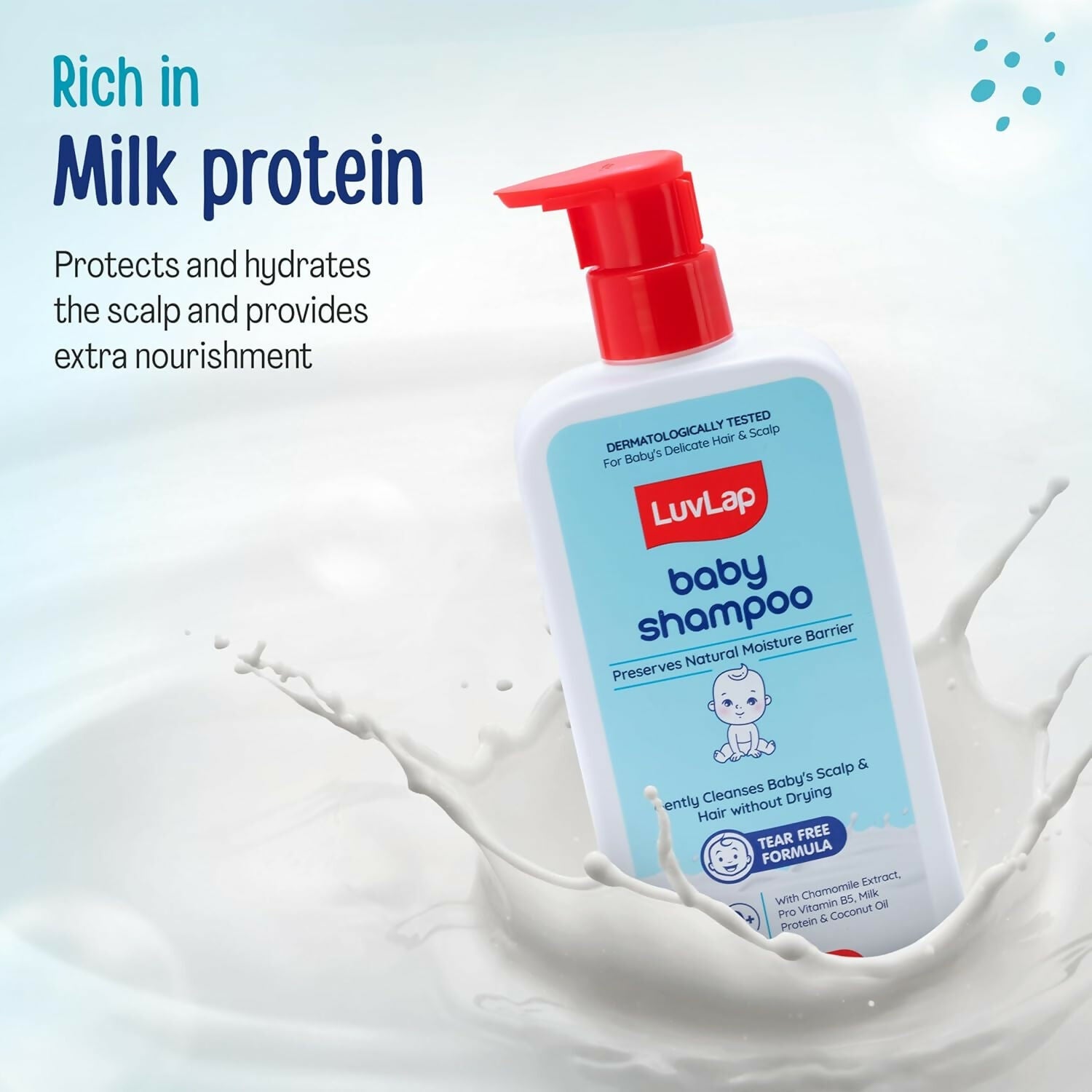 LuvLap Milky Soft Baby Shampoo with Milk Protein, Vitamin E & Coconut Oil, Shea Butter & Chamomile | Grocsy