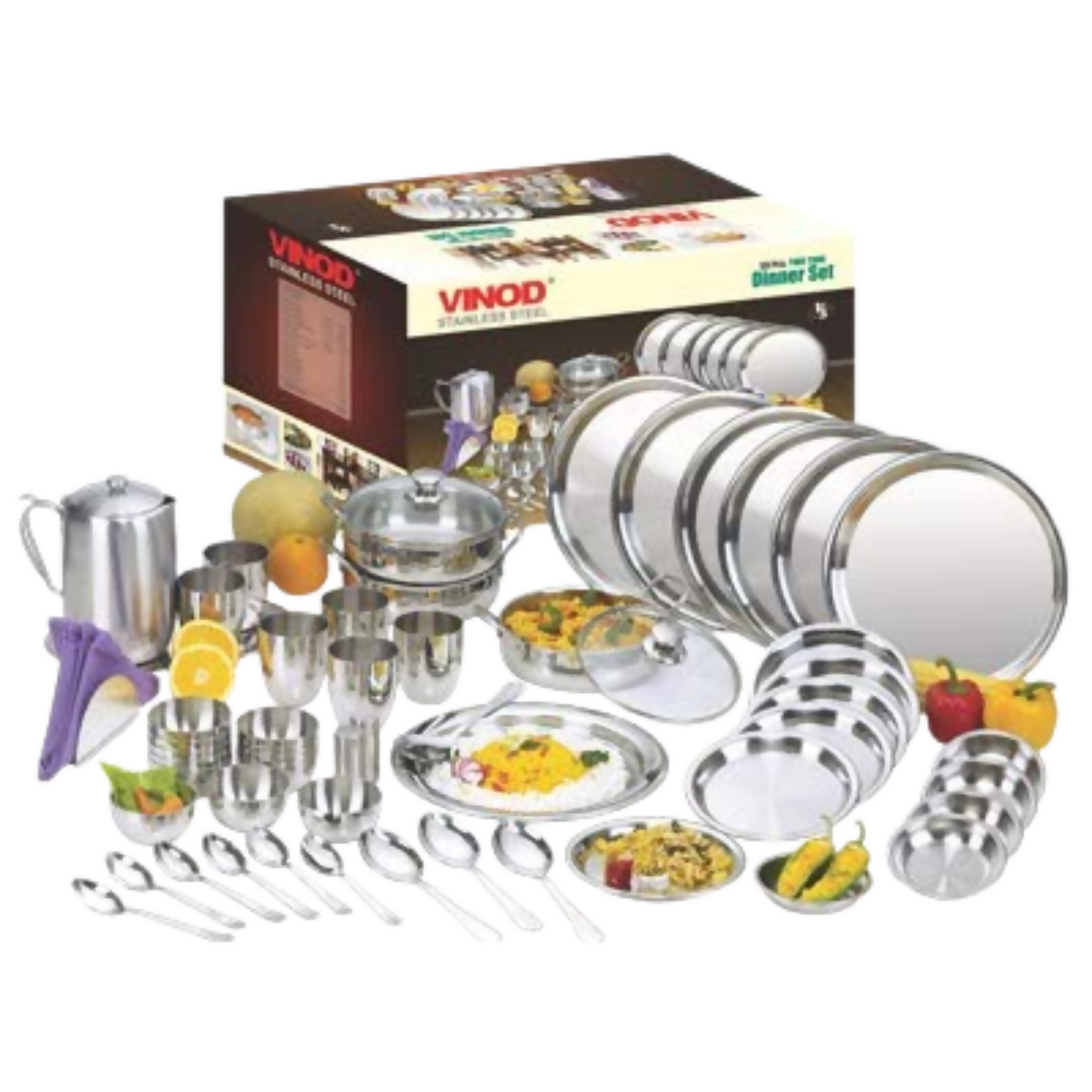Vinod Steel Stainless Steel Dinner Set | Grocsy