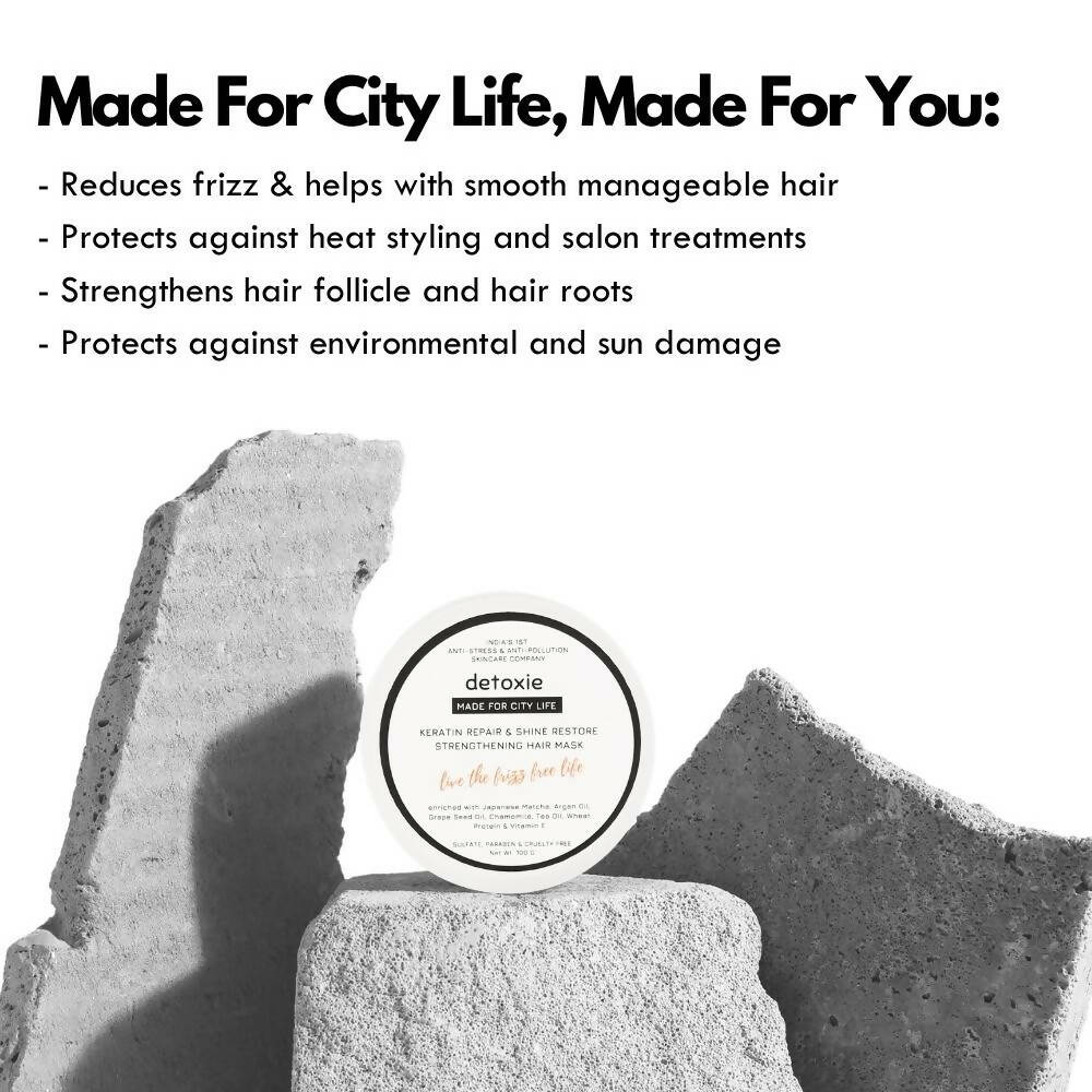 Detoxie Keratin Repair & Shine Restore Strengthening Hair Mask | Grocsy