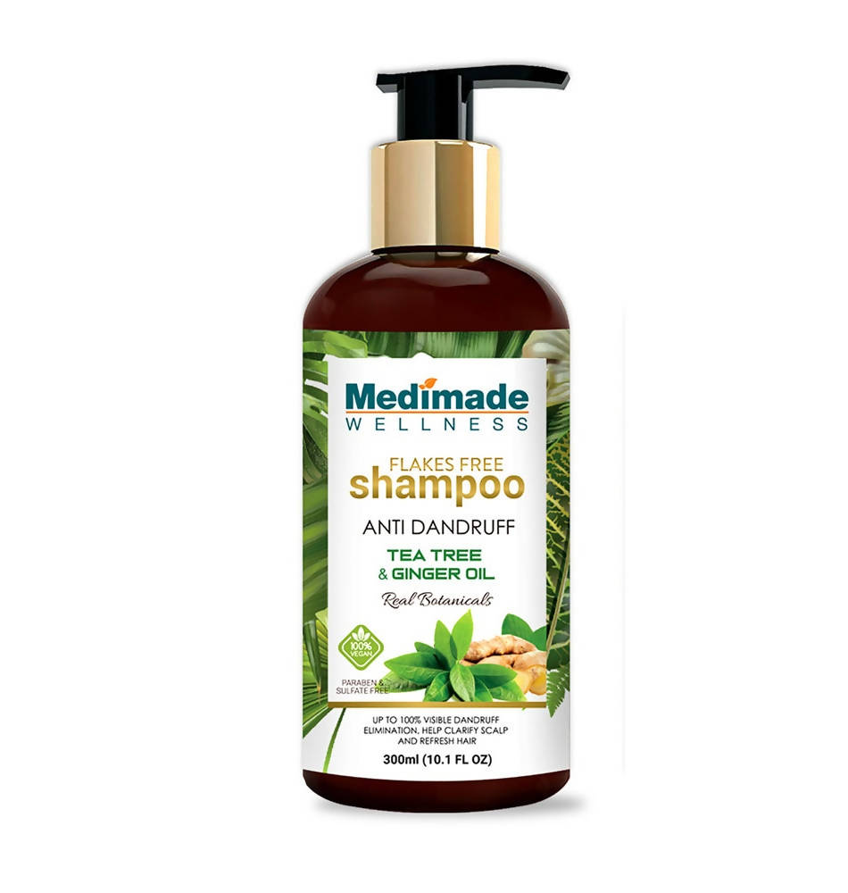 Medimade Wellness Flakes Free Anti Dandruff Shampoo with Tea Tree and Ginger Oil | Grocsy