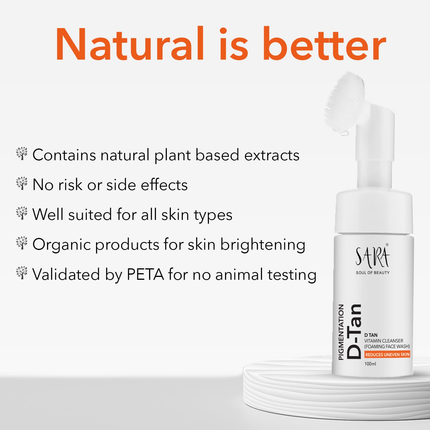 Sara Soul of Beauty D-Tan Vitamin C Foaming Cleanser Face Wash | Grocsy