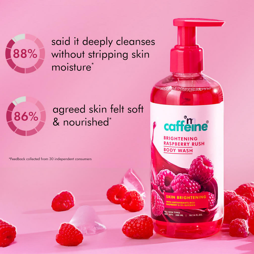 mcaffeine Brightening Raspberry Rush Body Wash For Brighter Glowing Skin | Grocsy