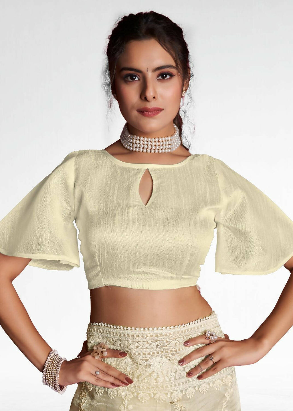 Vamsee White Organza Saree | Grocsy