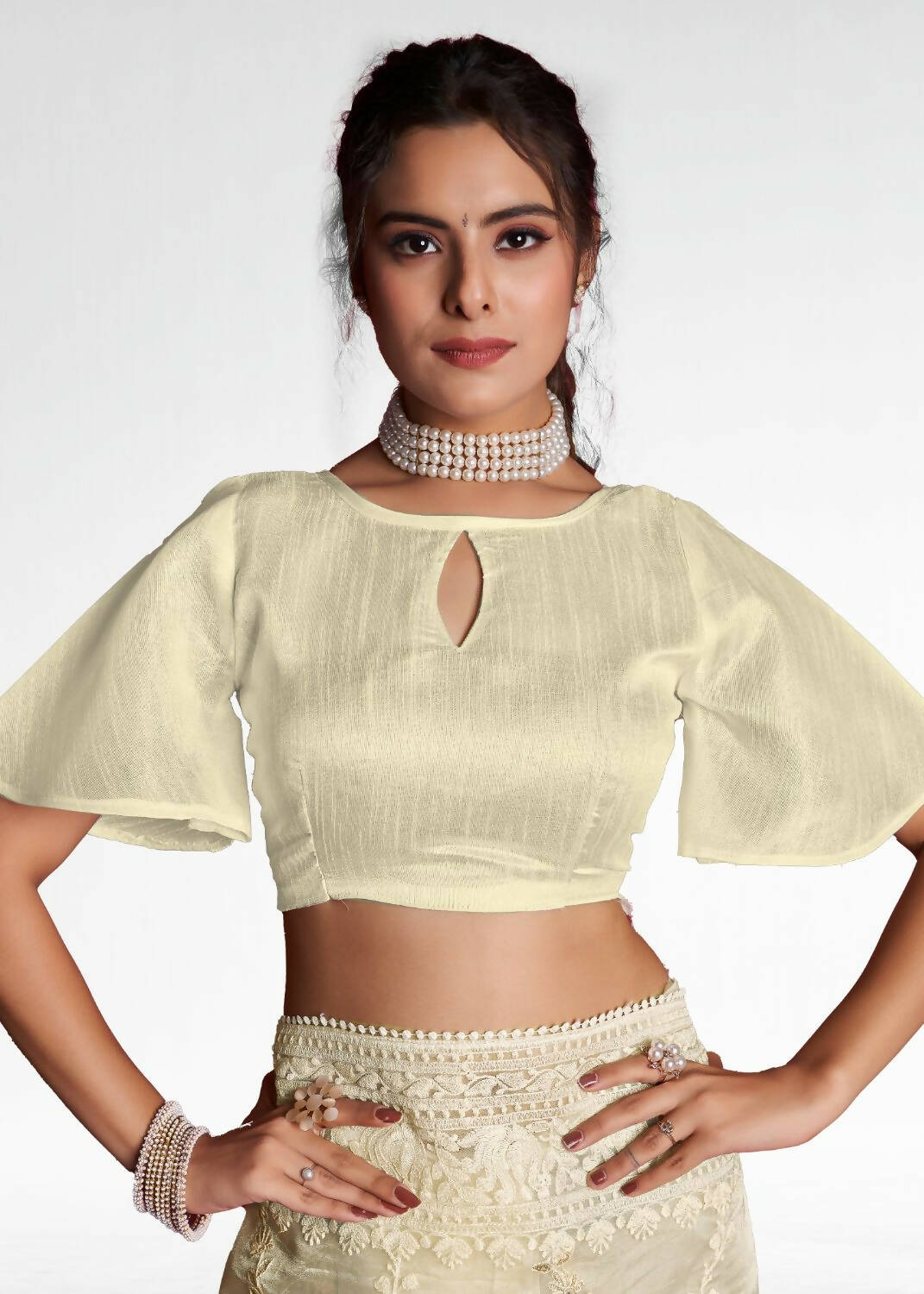 Vamsee White Organza Saree | Grocsy