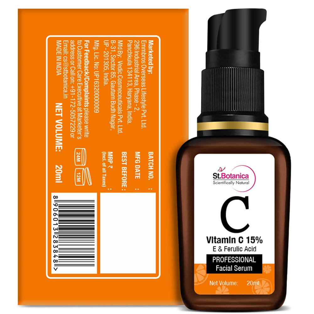 St.Botanica Vitamin C 15% E & Ferulic Acid Professional Facial Serum | Grocsy