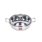 Sumeet Stainless Steel Induction Bottom Kadhai with Glass Lid | Grocsy