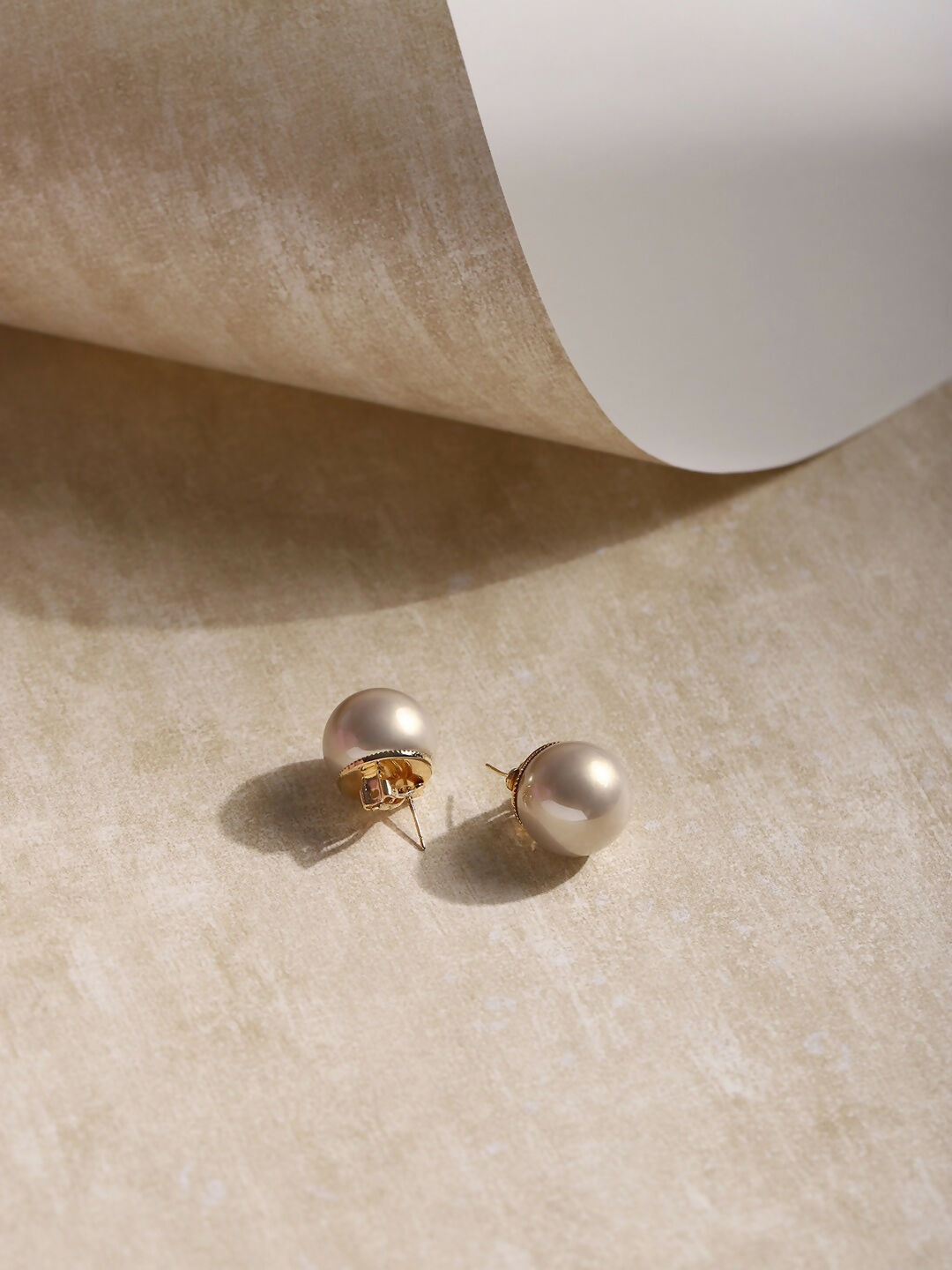Grey Shine Pearl Studs- Ruby Raang | Grocsy