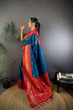 Joban Fashion Banarasi Royal Blue Woven Soft Silk Saree | Grocsy