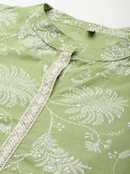 Ahalyaa Women's Traditional wear Co-ords - Green | Grocsy