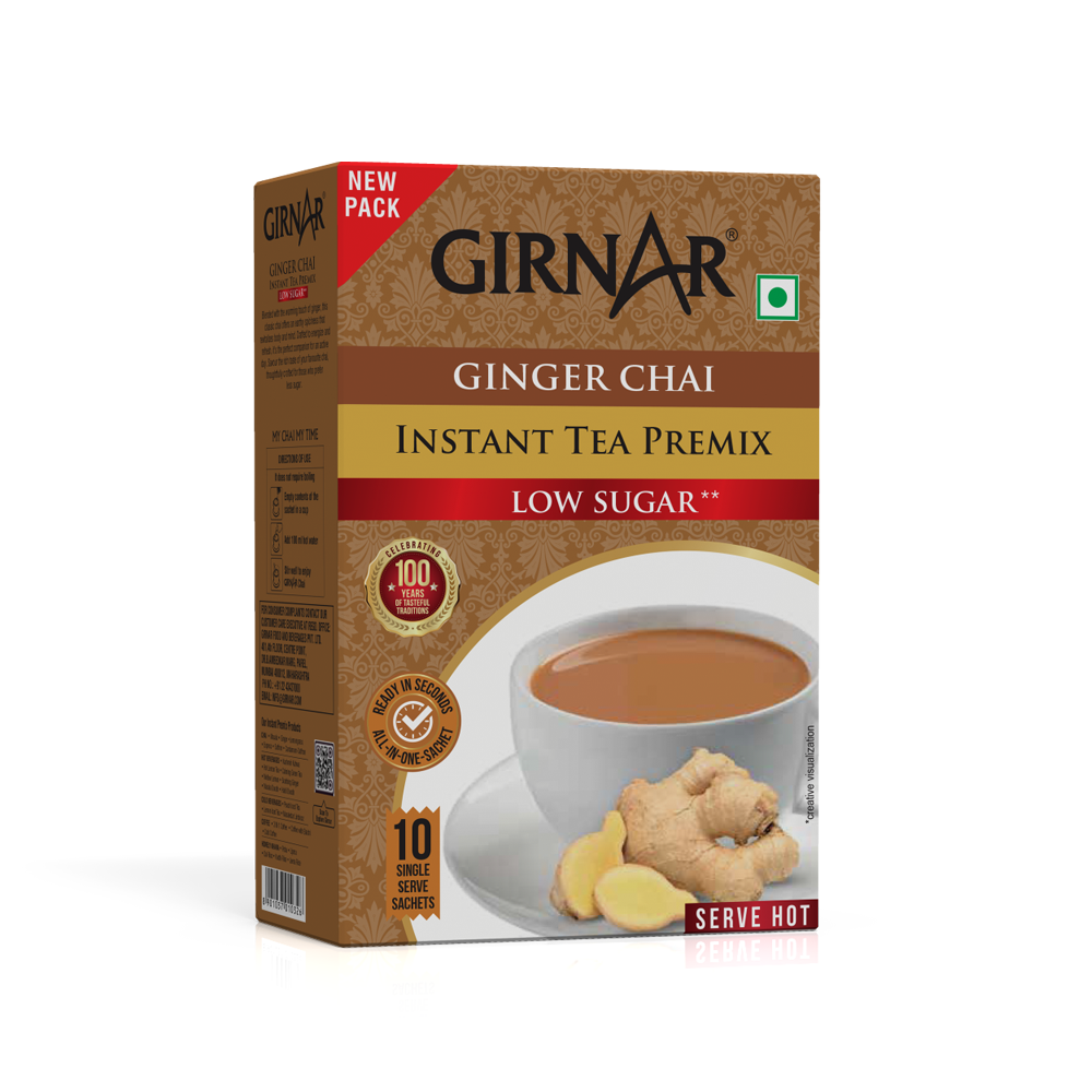 Girnar Instant Tea Premix With Ginger (Low Sugar) | Grocsy