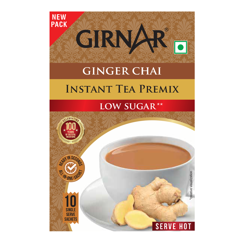 Girnar Instant Tea Premix With Ginger (Low Sugar) | Grocsy