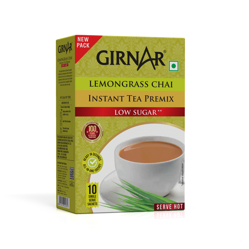 Girnar Instant Tea Premix With Lemongrass (Low Sugar) | Grocsy