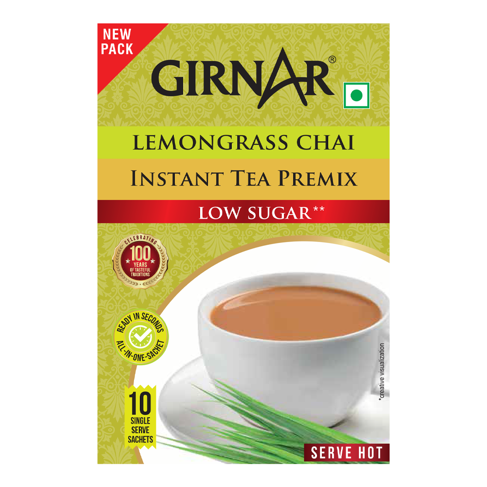 Girnar Instant Tea Premix With Lemongrass (Low Sugar) | Grocsy