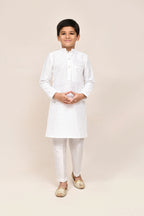Joban Fashion Art Silk White Kurta With Straight Fit Pant | Grocsy