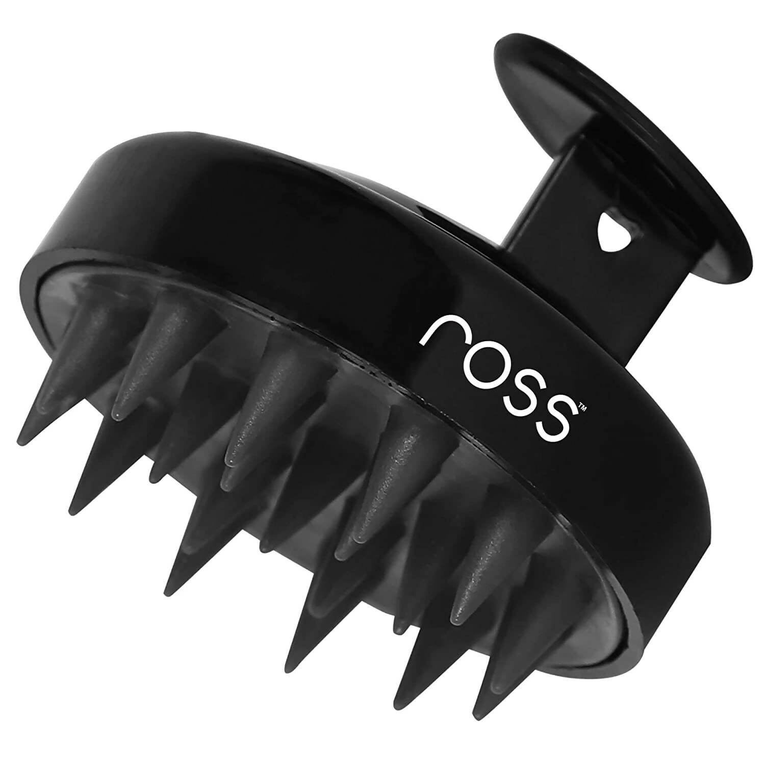 Ross Round Hair Scalp Manual Massager Black Shampoo Brush | Grocsy