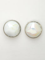 NVR Wome's Silver-Plated Pearl Studded Circular Studs Earring | Grocsy