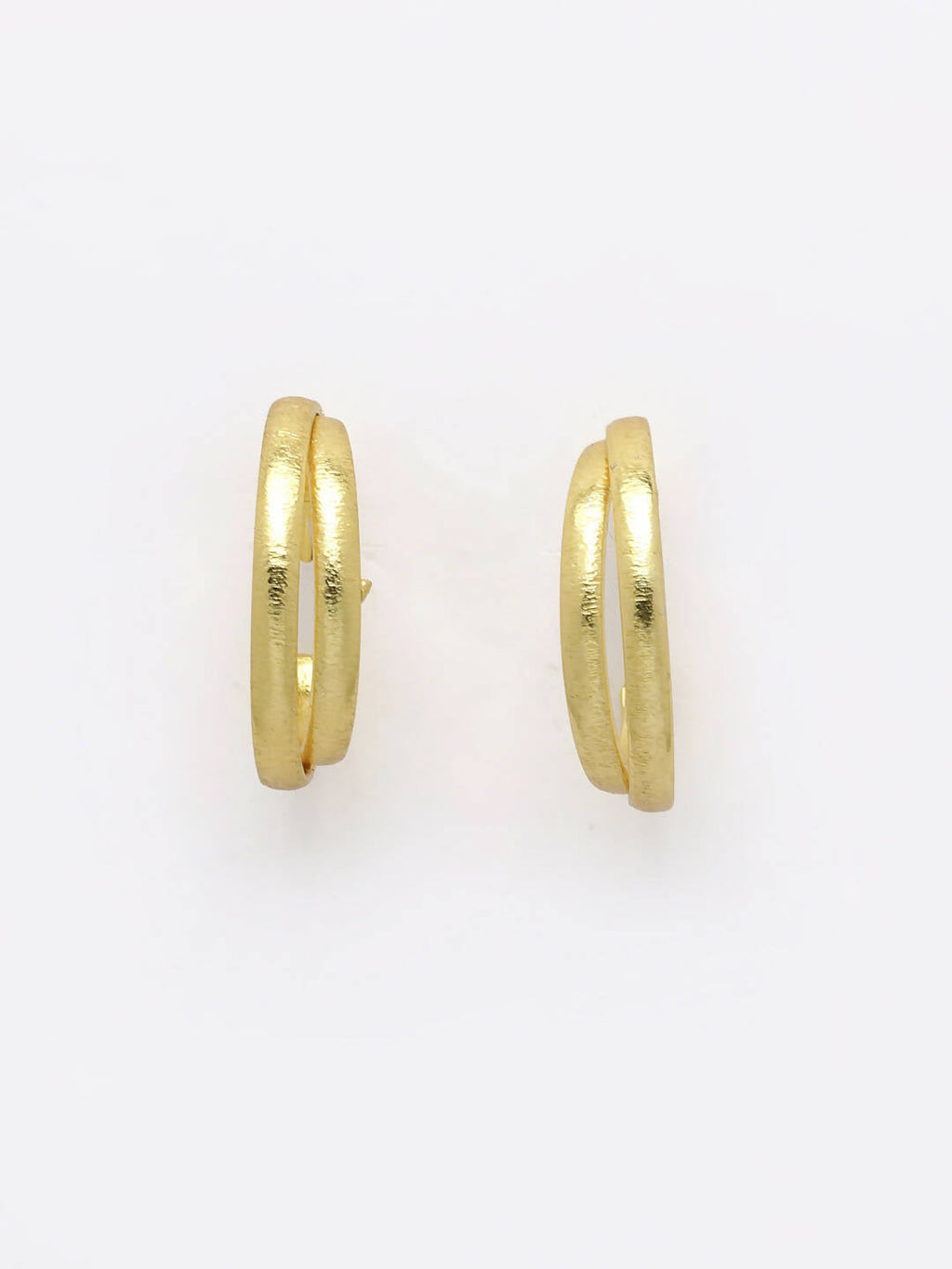 NVR Women Gold-Polished Alloy Circular-Shaped Half Hoop Earrings | Grocsy