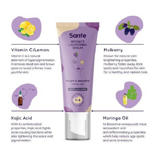 Sanfe Intimate Lightening Serum With Lemon And Mulberry | Grocsy