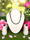 Inhanns Crystal Bloom – Single Line Necklace + Studs - Dark Black | Grocsy