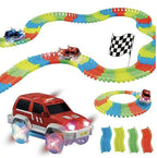Kipa 2 Magic Race car with 238 Bend Flex and Glow Tracks, Plastic Magic 14 Feet Long Flexible Tracks Car Play Set for Kids (Multi Color) | Grocsy
