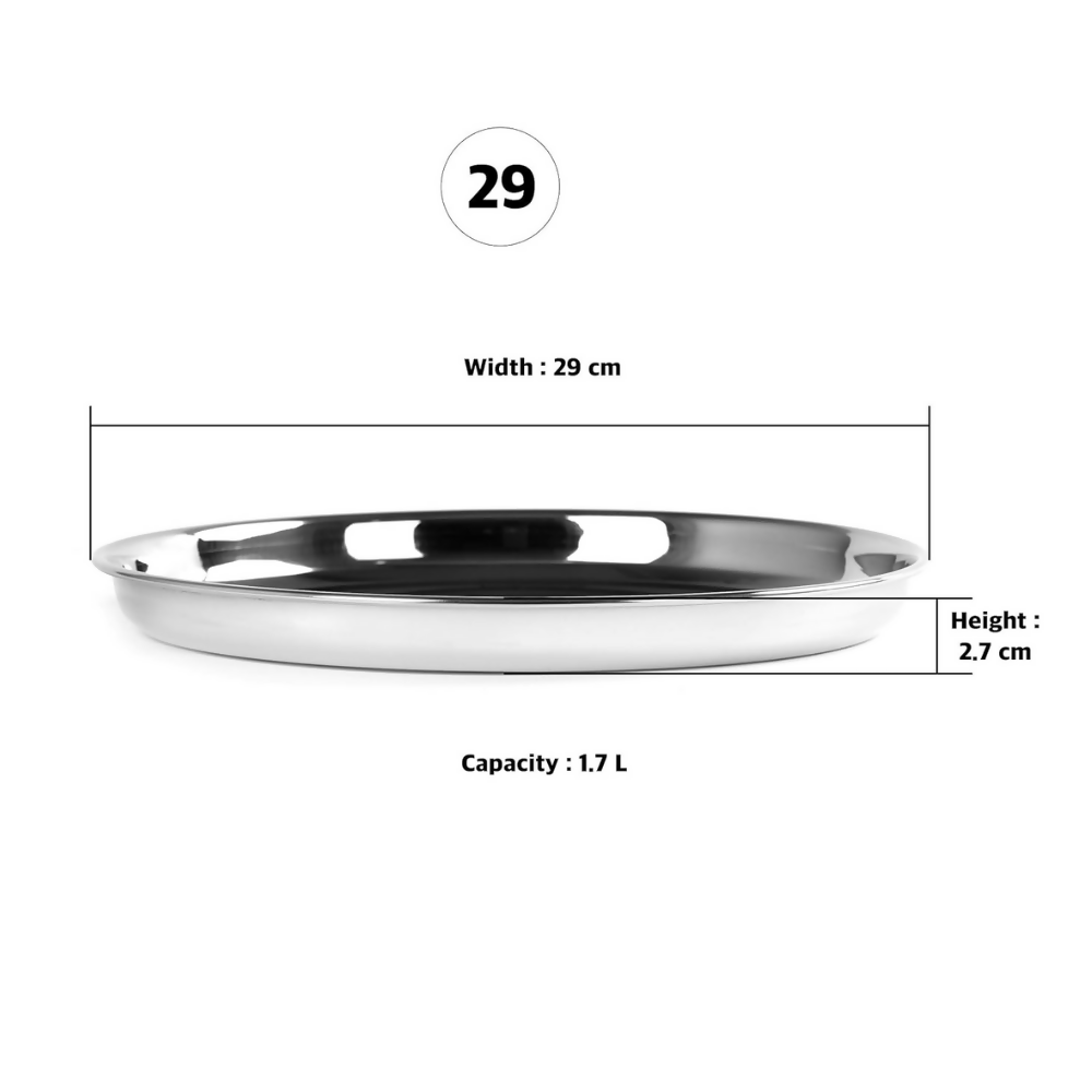 Sumeet Stainless Steel Dinner Plates | Grocsy
