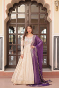 Joban Fashion Purple Jacquard Sequence Embroidery Work Kurta Set | Grocsy