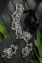 Mominos Fashion Johar Kamal Oxidised Silver-Plated Ganesha Design Necklace Choker Set | Grocsy
