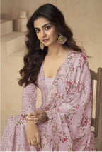 Anaita Rani-Pink Chinon Readymade Suit with Embroidery Sequence Work | Grocsy