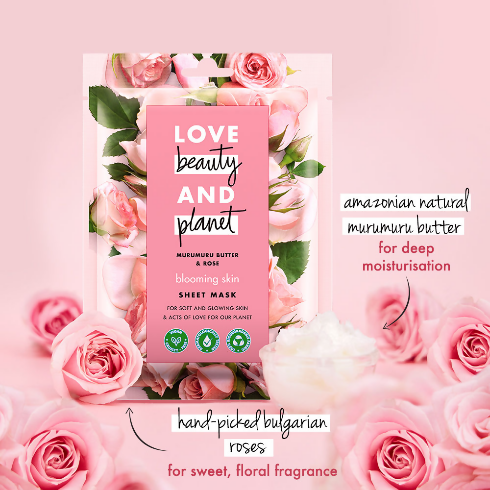 Love Beauty And Planet Murumuru Butter & Rose Sheet Mask | Grocsy