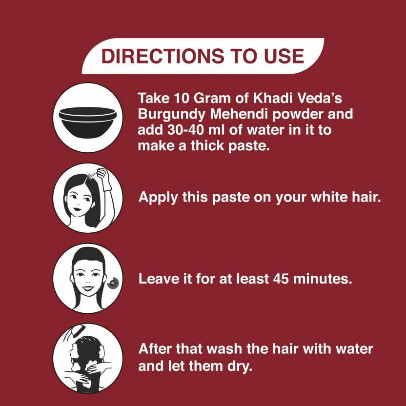 Khadi Veda Burgundy Herbal Mehndi For Hair Conditioning | Grocsy