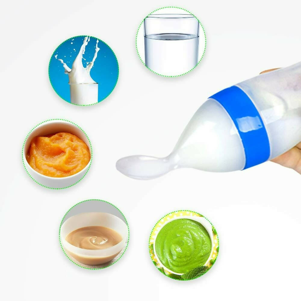 LuvLap Feeding Spoon with Squeezy food Grade Silicone Feeder bottle | Grocsy