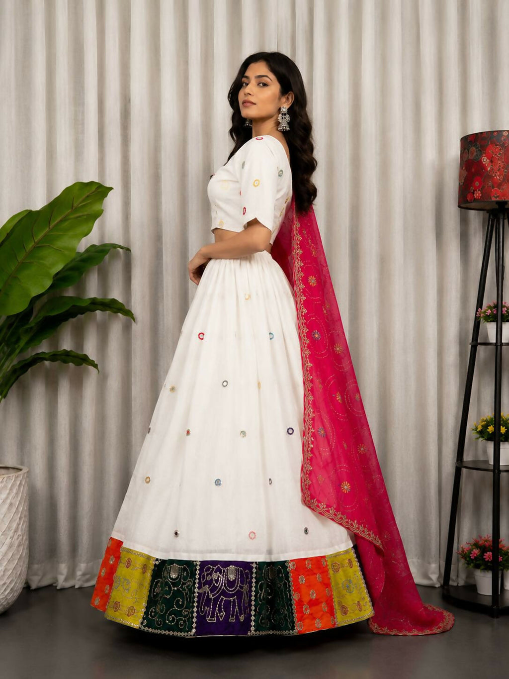 Lehenga Mart White Designer Navratri Lehenga Choli for Women | Grocsy