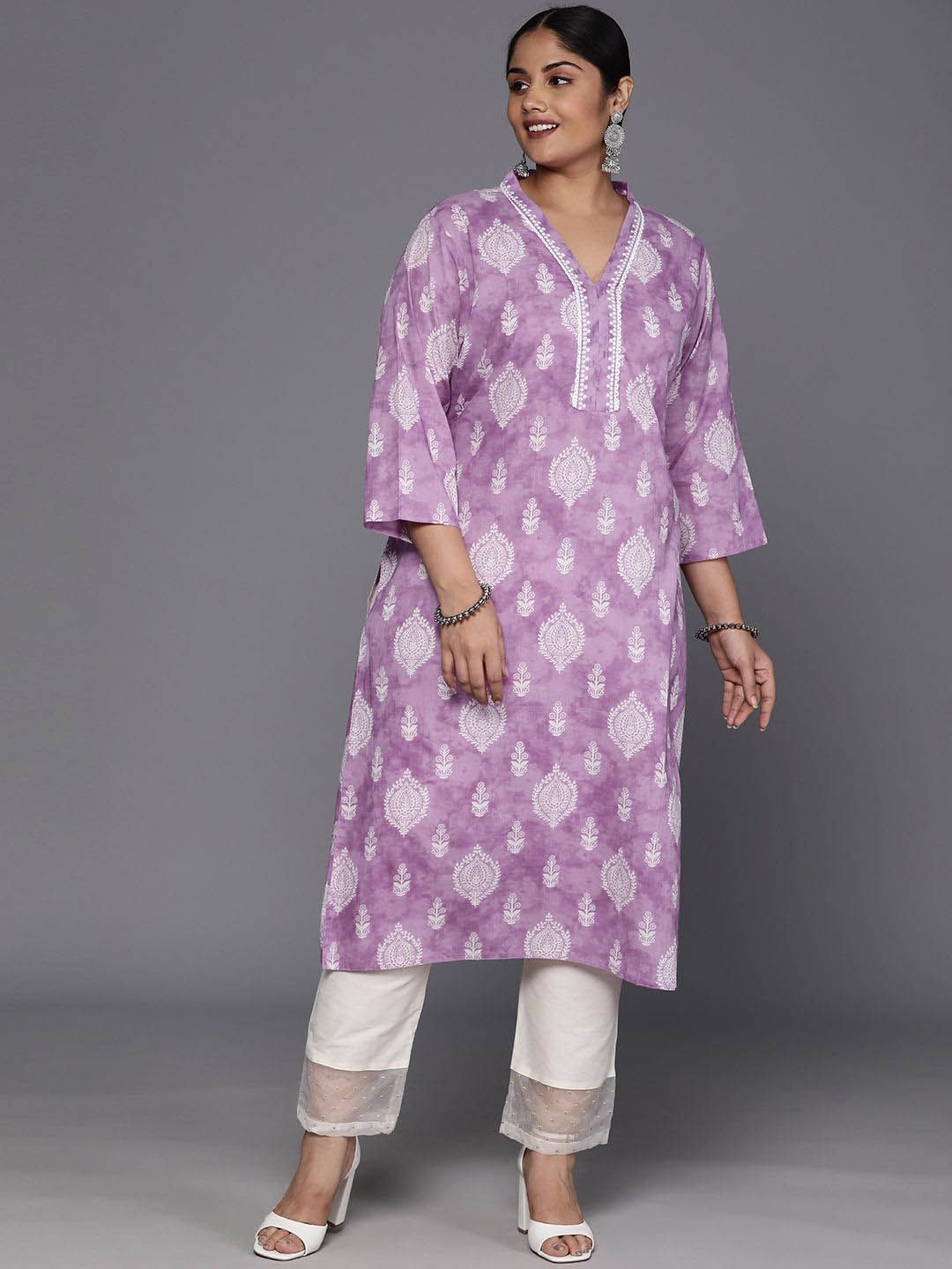 Sztori Ethnic Motifs Printed Regular Cotton Straight Kurta | Grocsy