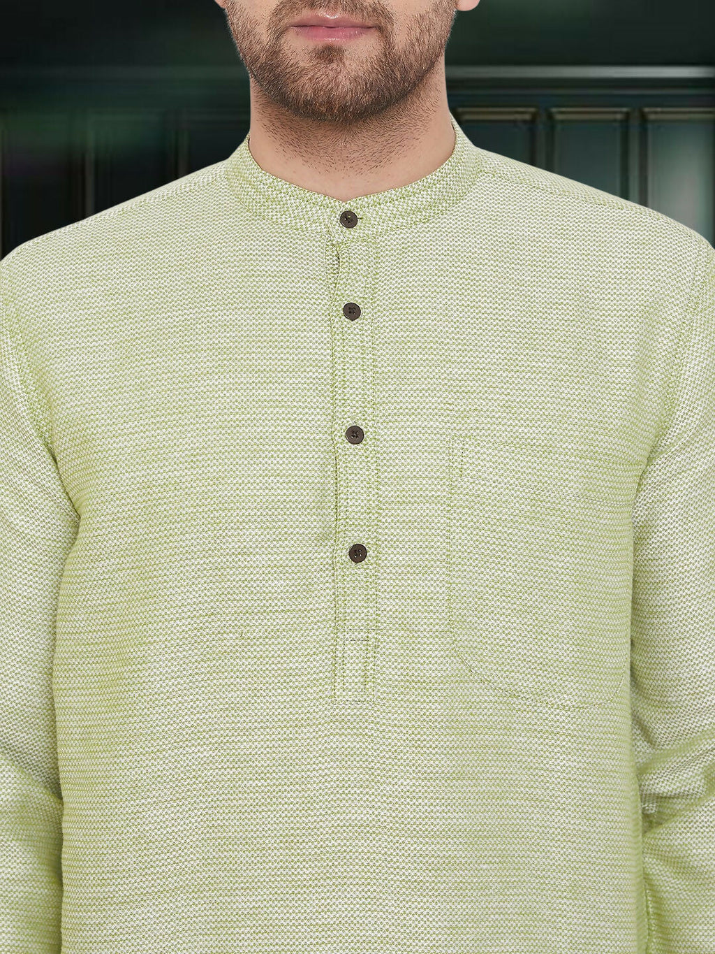 Even Apparels Men's Pure Cotton Green Kurta | Grocsy