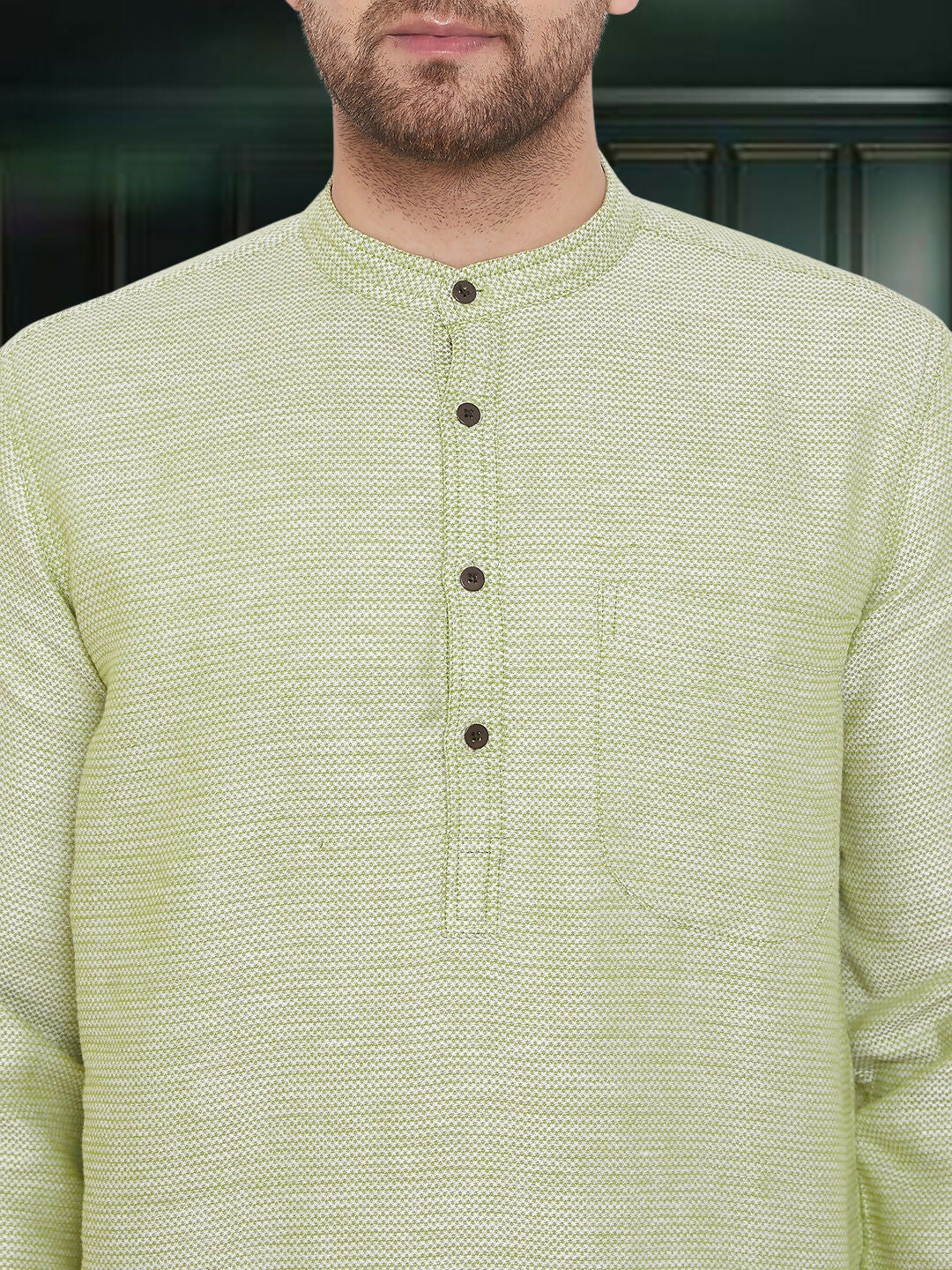 Even Apparels Men's Pure Cotton Green Kurta | Grocsy