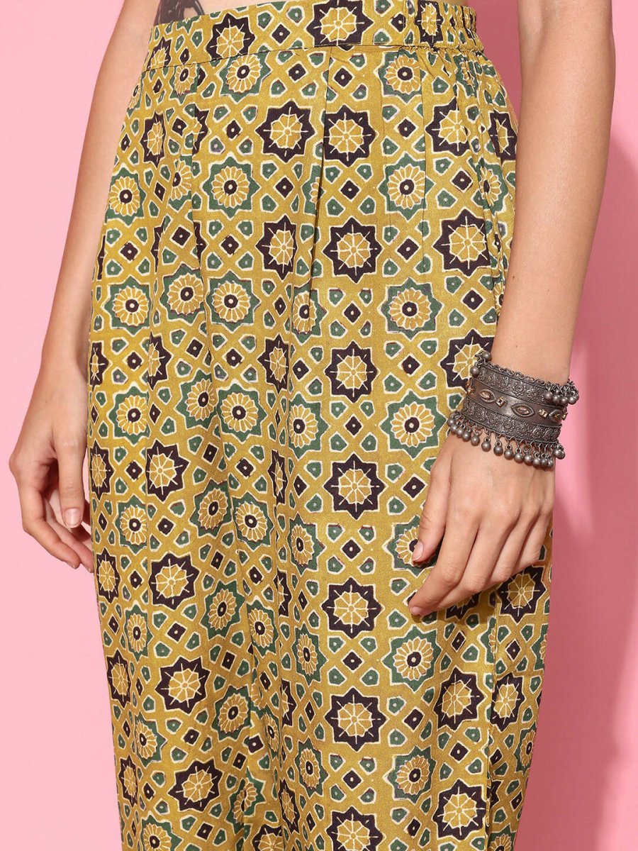 Ahalyaa Women's Traditional Wear Co-ods - Mustard | Grocsy