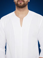 Even Apparels Men's Pure Cotton White Kurta | Grocsy