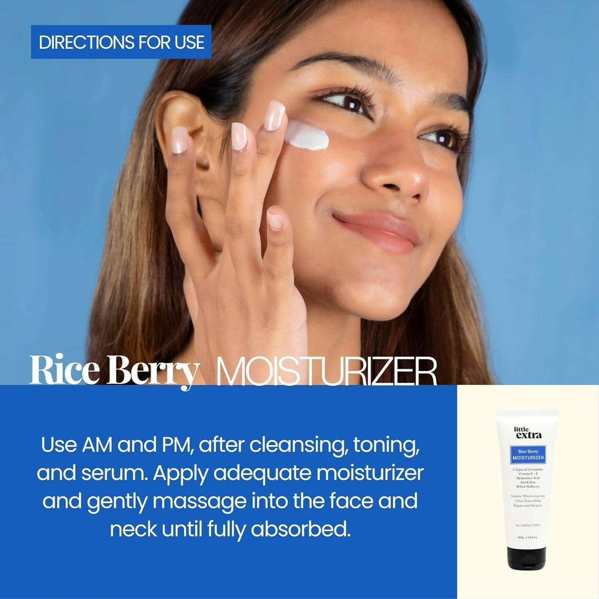 Little Extra Rice Berry Face Moisturizer, Lightweight & Non-Sticky for Glowing Skin, Brightening | Grocsy