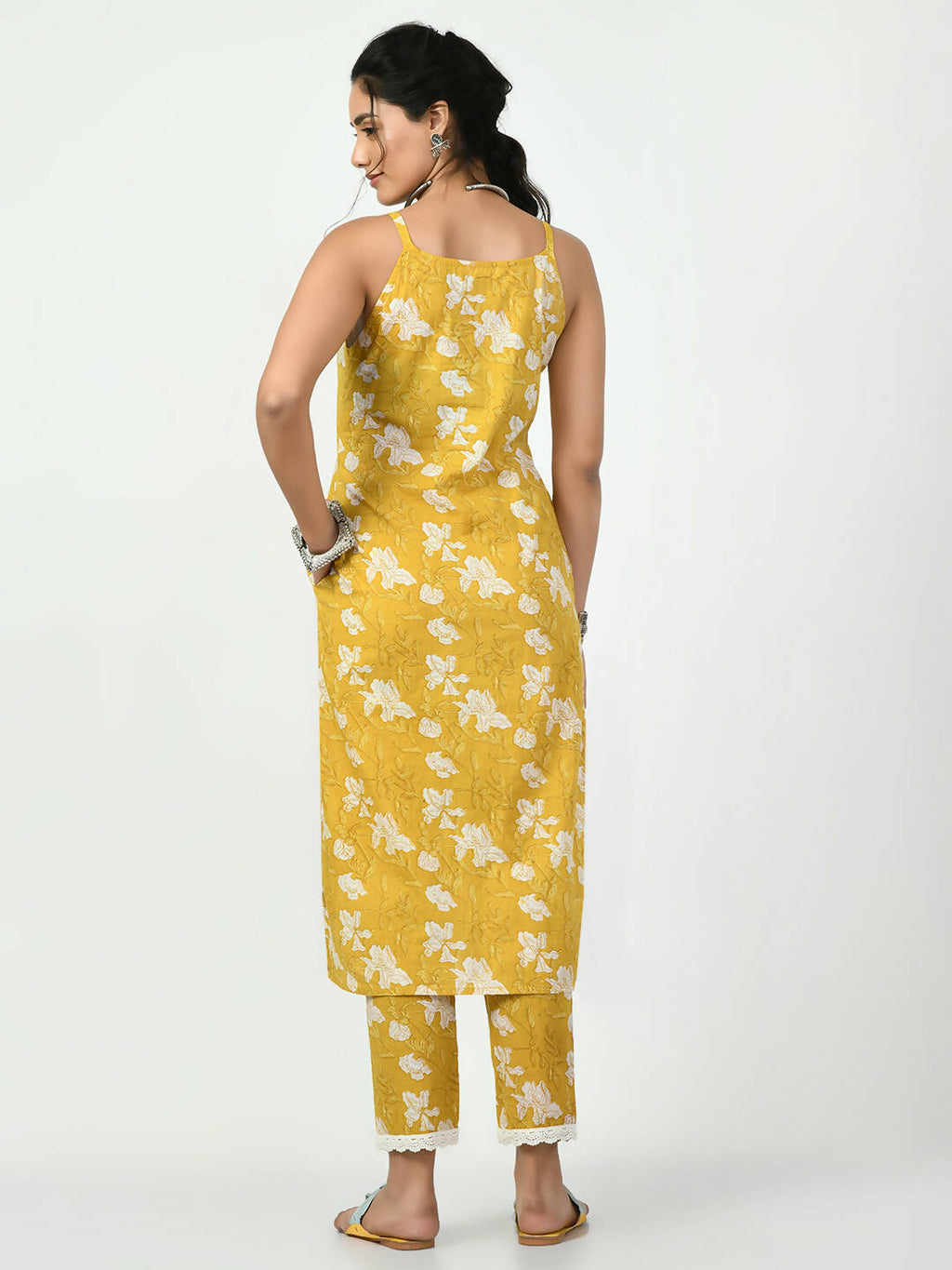 Myshka Women's Yellow Straight Printed Kurta | Grocsy