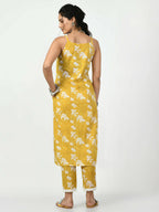 Myshka Women's Yellow Straight Printed Kurta | Grocsy