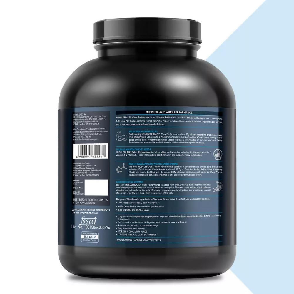 MuscleBlaze Whey Performance Protein Chocolate | Grocsy